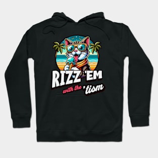 Autistic Cat - Rizz em with the Tism, Autism Awareness Meme Tee Hoodie